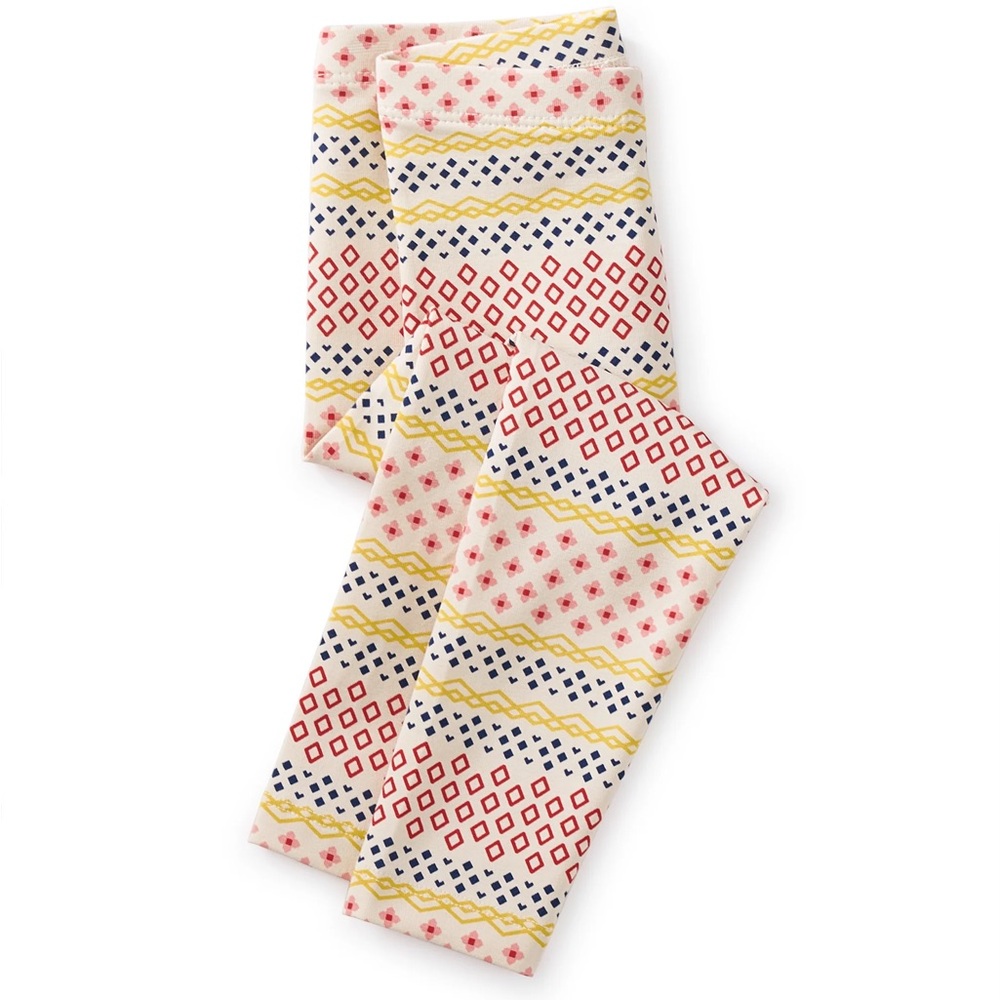 TEA Fuji Fair Isle Toddler Leggings Size 8